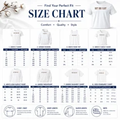 Size chart for Nice Pretty Dog Slut showing measurements in inches and cm for accurate sizing