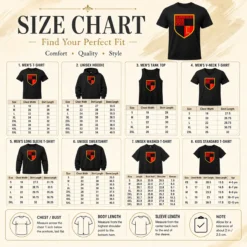 Size chart for Nice Pretty Hellsing We Are On A Mission From God Shield Emblem with measurements in inches and cm