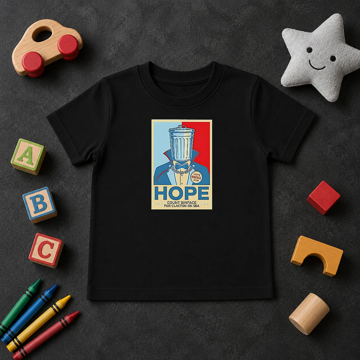 Official Count Binface For Clacton On Sea Hope Kids T Shirt Official Count Binface For Clacton On Sea Hope Kids T-Shirt