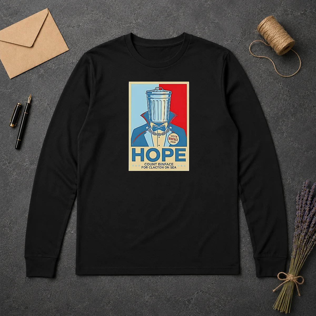 Official Count Binface For Clacton On Sea Hope Long Sleeve Shirt Official Count Binface For Clacton On Sea Hope Long Sleeve Shirt