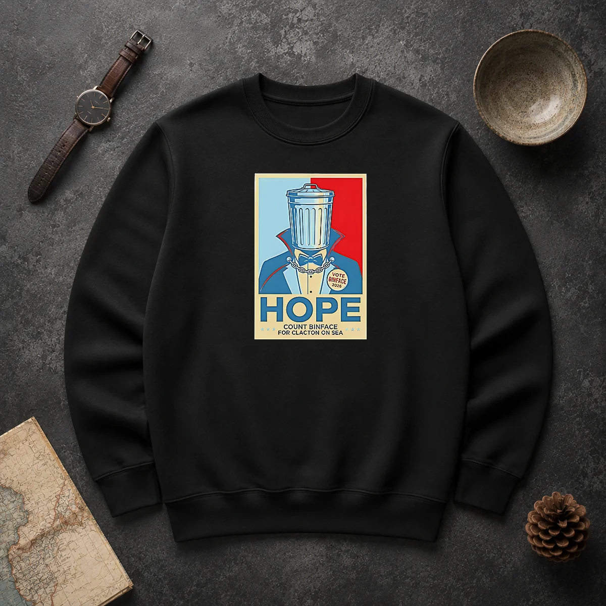 Official Count Binface For Clacton On Sea Hope Sweater Official Count Binface For Clacton On Sea Hope Sweater