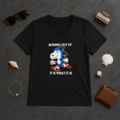 Official Hedgehog Running Out Of It Is What It Is V-Neck Shirt