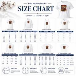 Size chart for Official Labor Day Celebration Pride Worker with measurements in inches and cm