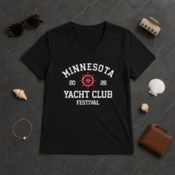 Official Minnesota Yacht Club Festival 2026 Badge V-Neck Shirt