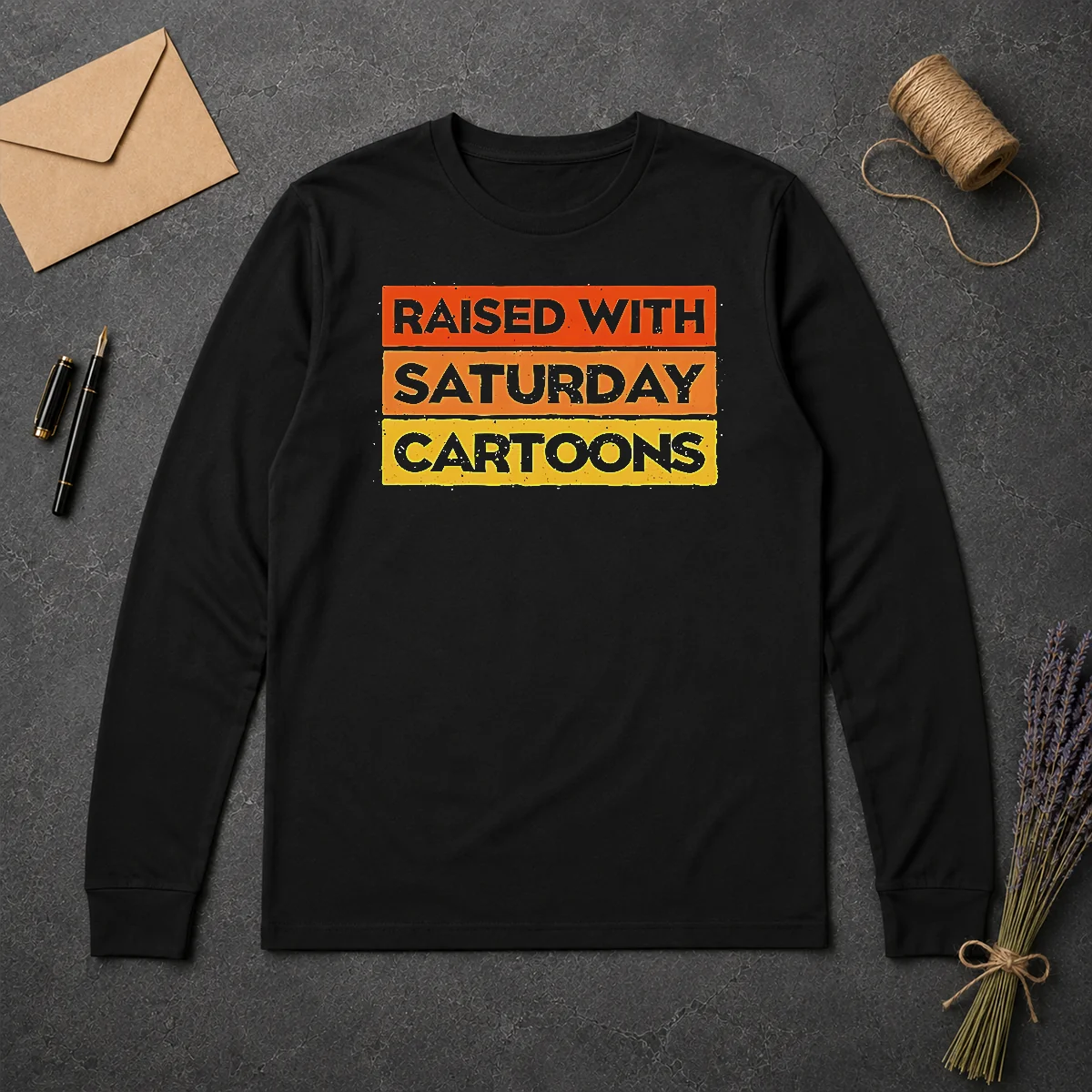 Official Raised With Saturday Cartoons Retro 90s Long Sleeve Shirt Official Raised With Saturday Cartoons Retro 90s Long Sleeve Shirt