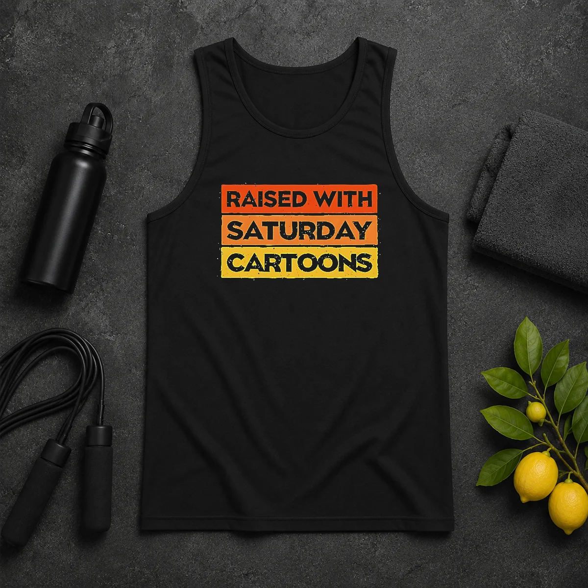 Official Raised With Saturday Cartoons Retro 90s Tank Top Official Raised With Saturday Cartoons Retro 90s Tank Top
