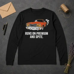 Official Runs On Premium And Spite Muscle Car Long Sleeve Shirt