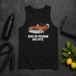 Official Runs On Premium And Spite Muscle Car Tank Top