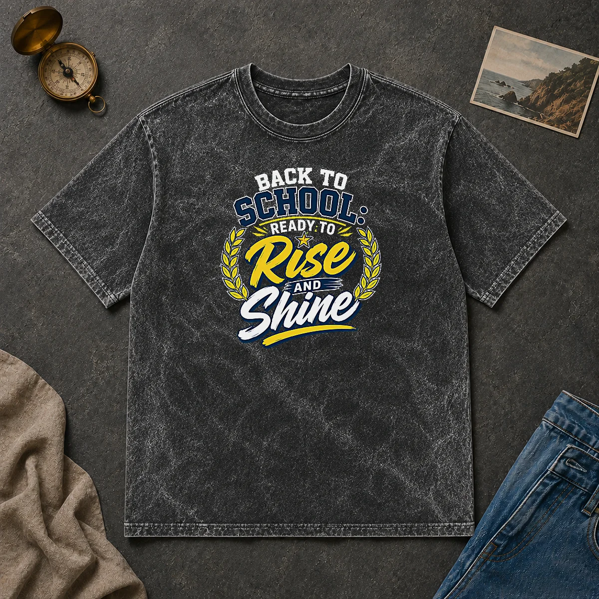 Original Back To School Typography Motivated Students Washed T Shirt Original Back To School Typography Motivated Students Washed T-Shirt