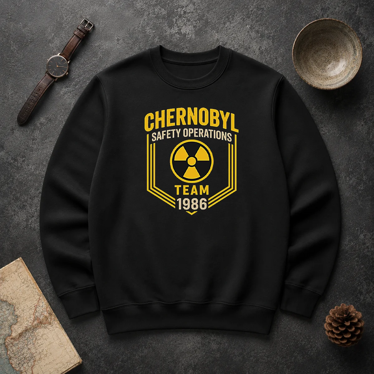 Original Chernobyl Safety Team 1986 Front And Back Printed Geek Sweater Original Chernobyl Safety Team 1986 Front And Back Printed Geek Sweater