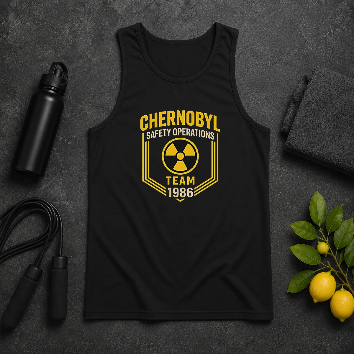 Original Chernobyl Safety Team 1986 Front And Back Printed Geek Tank Top Original Chernobyl Safety Team 1986 Front And Back Printed Geek Tank Top