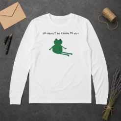 Original Frog I Am About To Crash Tf Out Meme Long Sleeve Shirt