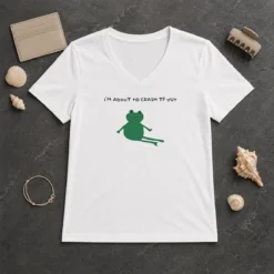 Original Frog I Am About To Crash Tf Out Meme V-Neck Shirt