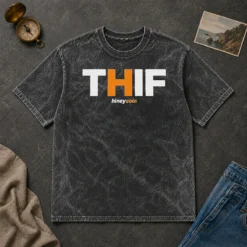 Original Funny Hineycoin THIF Washed T-Shirt