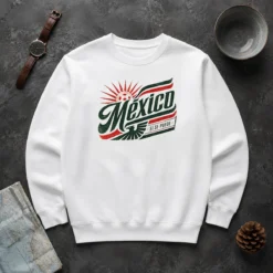 Original Mexico Soccer S Se Puede Vintage Sweater in classic crewneck style with bold graphic print