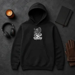 Original Nice Skeleton Girl Saying Am I Okay We Both Laughed Hoodie in black, featuring a skeleton girl graphic with text on front