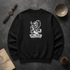 Original Nice Skeleton Girl Saying Am I Okay We Both Laughed Sweater