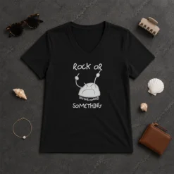 Original Rock Or Something Sketchs World Angry Rock V-Neck Shirt