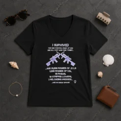Original Top I Survived The Gun Control Panic Of 2013 V-Neck Shirt