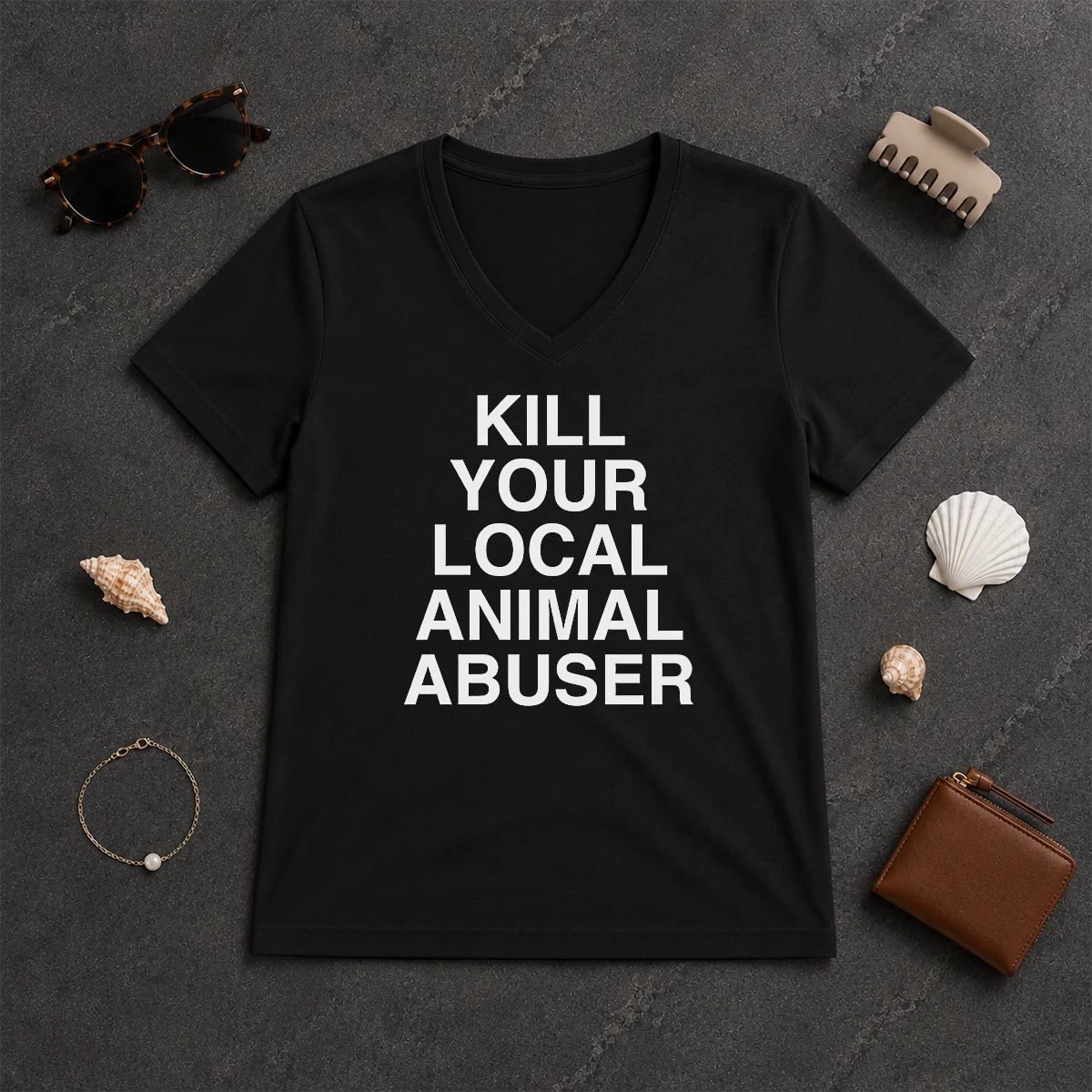 Original Top Kill Your Local Animal V-Neck Shirt Original Top Kill Your Local Animal V-Neck Shirt