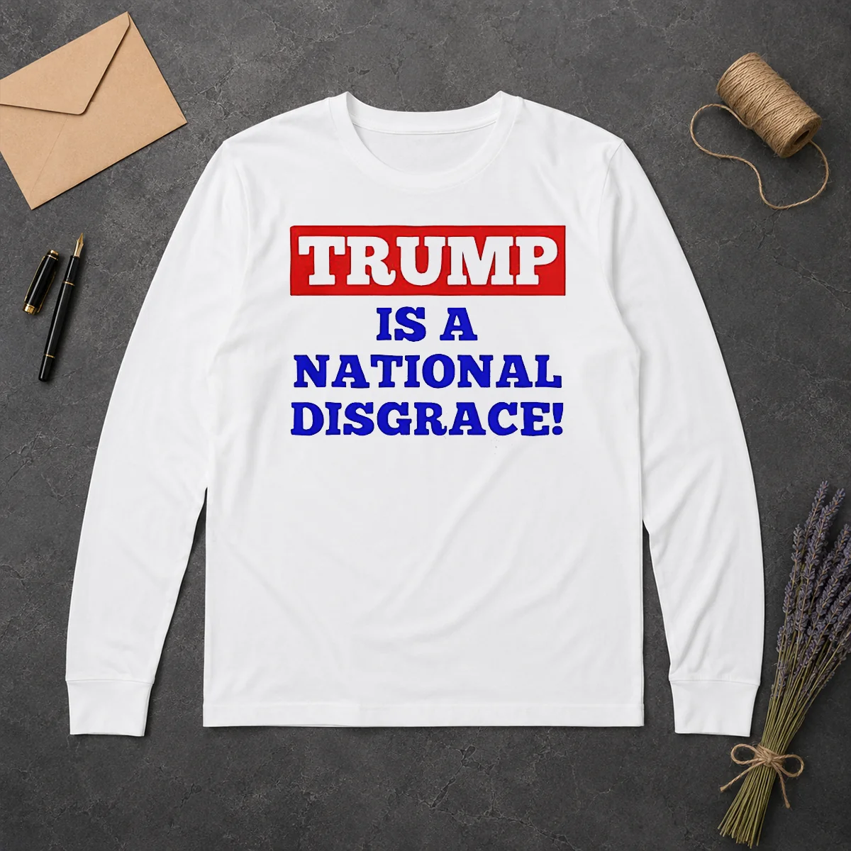 Original Trump Is A National Disgrace Political Protest Long Sleeve Shirt Original Trump Is A National Disgrace Political Protest Long Sleeve Shirt in black, featuring bold white text on the front