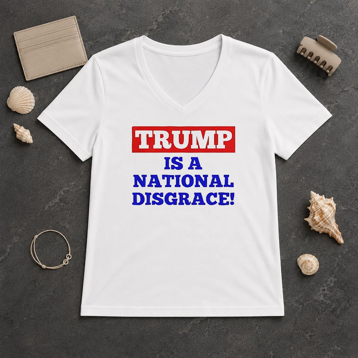 Original Trump Is A National Disgrace V-Neck Shirt Original Trump Is A National Disgrace V-Neck Shirt