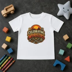 Premium Celebrating Workers Labour Day Western Vintage Kids T-Shirt