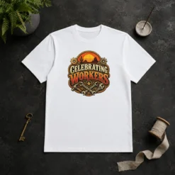 Premium Celebrating Workers Labour Day Western Vintage t shirt in classic crew neck style with vintage graphic print