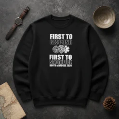 Premium First To Respond And Sacrifice Boots And Badges 2026 Fire Police EMS Sweater