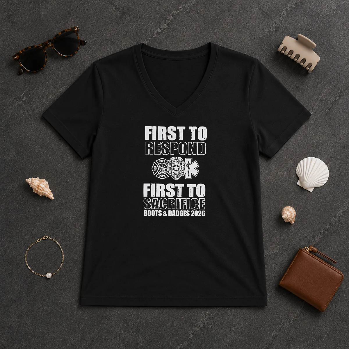 Premium First To Respond And Sacrifice V-Neck Shirt Premium First To Respond And Sacrifice V-Neck Shirt