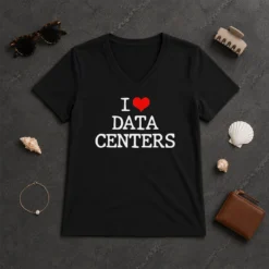 Premium I Love Data Centers IT Professional Server Room V-Neck Shirt