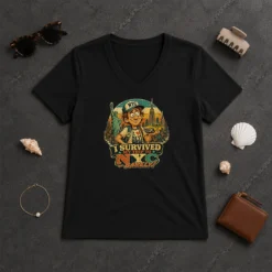 Premium I Survived My Trip To NYC Vintage Travel Humor V-Neck Shirt