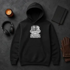 Premium Official Grandparents Day Proud Member Sketch Hoodie in charcoal gray with front pocket and drawstring hood