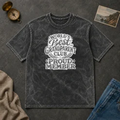 Premium Official Grandparents Day Proud Member Sketch Washed T-Shirt