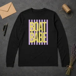 Premium Retro Stripes Sunshine Boat Babe Long Sleeve Shirt