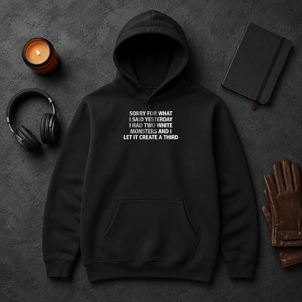 Premium Sorry For What I Said Yesterday I Had Two White Monsters And I Let It Create A Third Hoodie Premium Sorry For What I Said Yesterday I Had Two White Monsters And I Let It Create A Third Hoodie