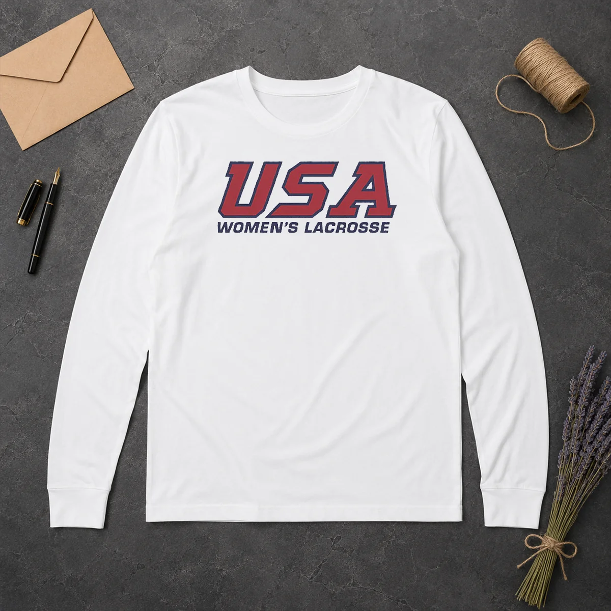 Premium USA Women'S Lacrosse Long Sleeve Shirt Premium USA Women'S Lacrosse Long Sleeve Shirt