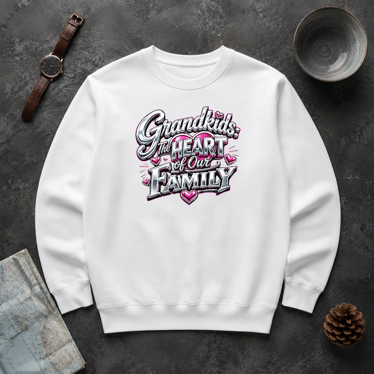 Pretty Grandkids The Heart Of Our Family Y2K Sweater Pretty Grandkids The Heart Of Our Family Y2K Sweater