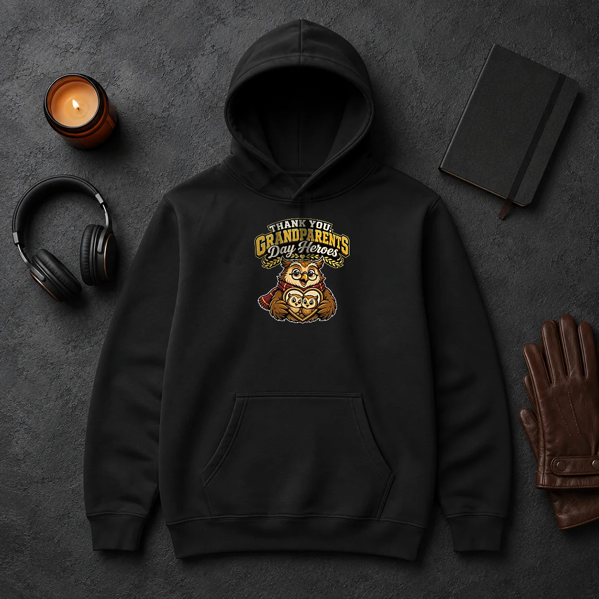 Pretty Grandparents Day Gratitude Owl Mascot Hoodie Pretty Grandparents Day Gratitude Owl Mascot Hoodie