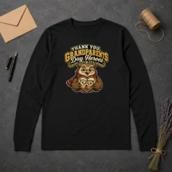 Pretty Grandparents Day Gratitude Owl Mascot Long Sleeve Shirt