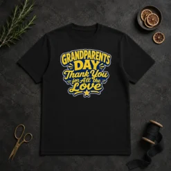 Pretty Grandparents Day Thank You Cartoon Typography