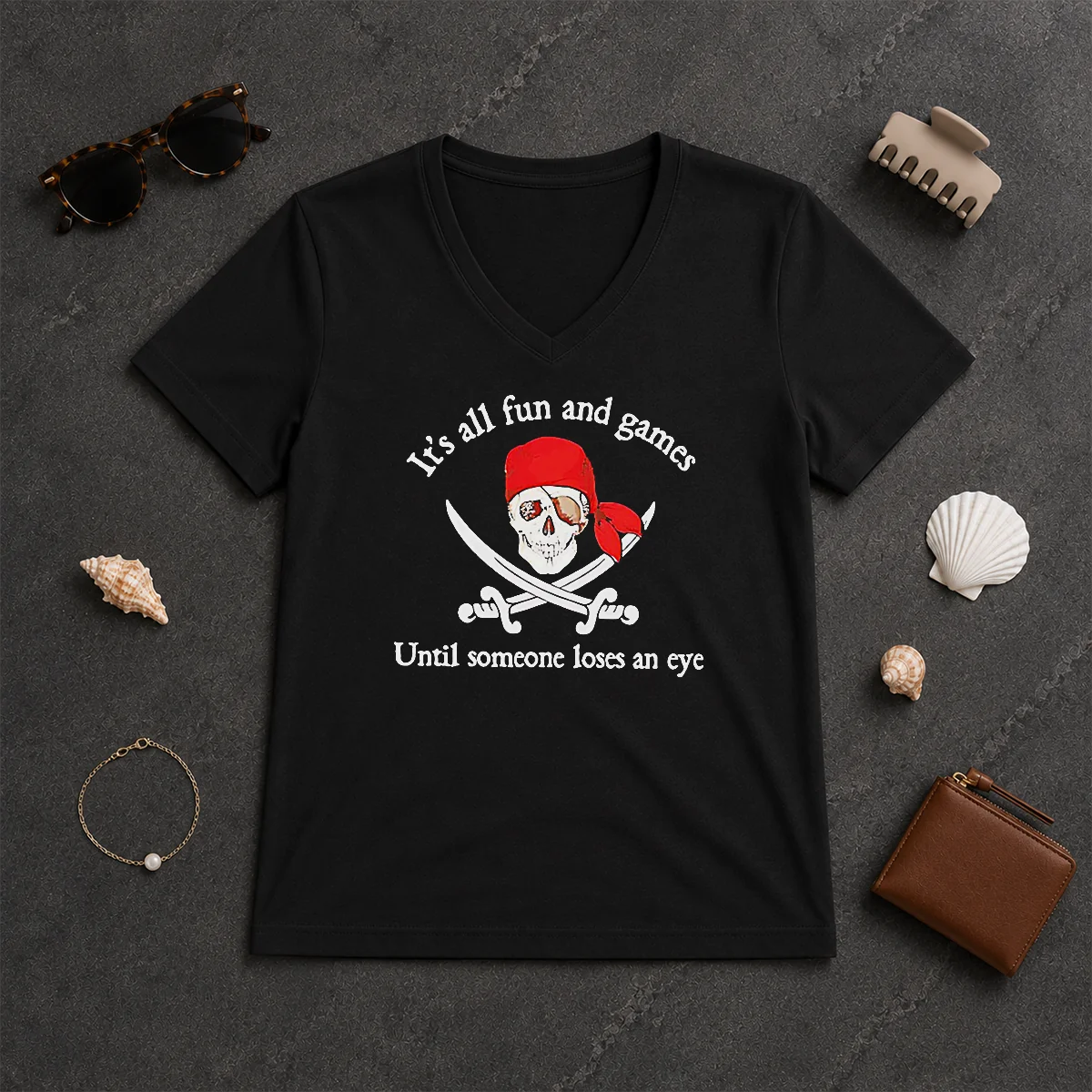 Pretty It'S All Fun And Games V-Neck Shirt Pretty It'S All Fun And Games V-Neck Shirt