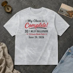 Pretty My Chase Is Complete 30th Ballpark Citizens Bank Park June 29 2026 Washed T Shirt in soft cotton fabric
