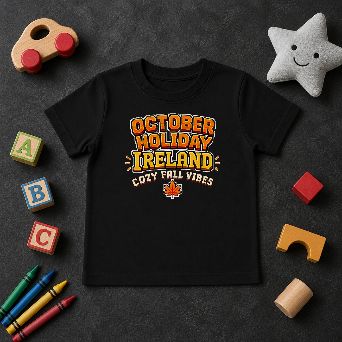 Pretty October Holiday Ireland Cozy Fall Pixel Kids T Shirt Pretty October Holiday Ireland Cozy Fall Pixel Kids T-Shirt