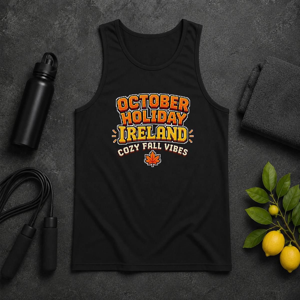 Pretty October Holiday Ireland Cozy Fall Pixel Tank Top Pretty October Holiday Ireland Cozy Fall Pixel Tank Top