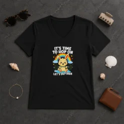 Pretty Time To Hop On V-Neck Shirt