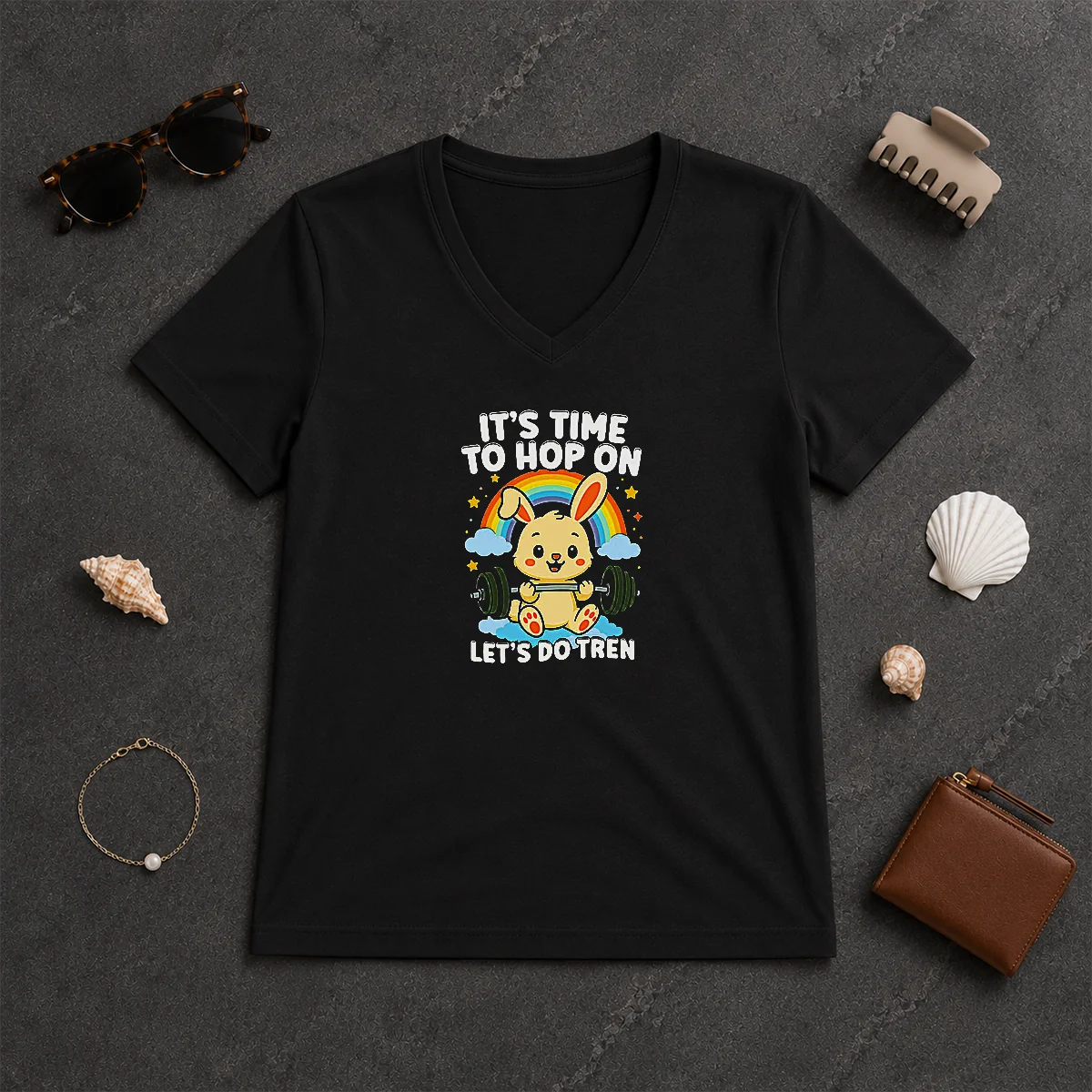 Pretty Time To Hop On V-Neck Shirt Pretty Time To Hop On V-Neck Shirt