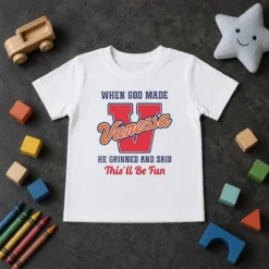 Pretty Vanessa When God Made He Grinned And Said This'Ll Be Fun Kids T-Shirt