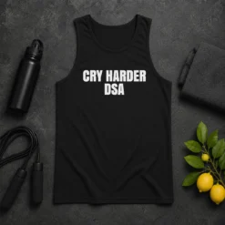 Top Awesome Cry Harder DSA Political Satire Tank Top