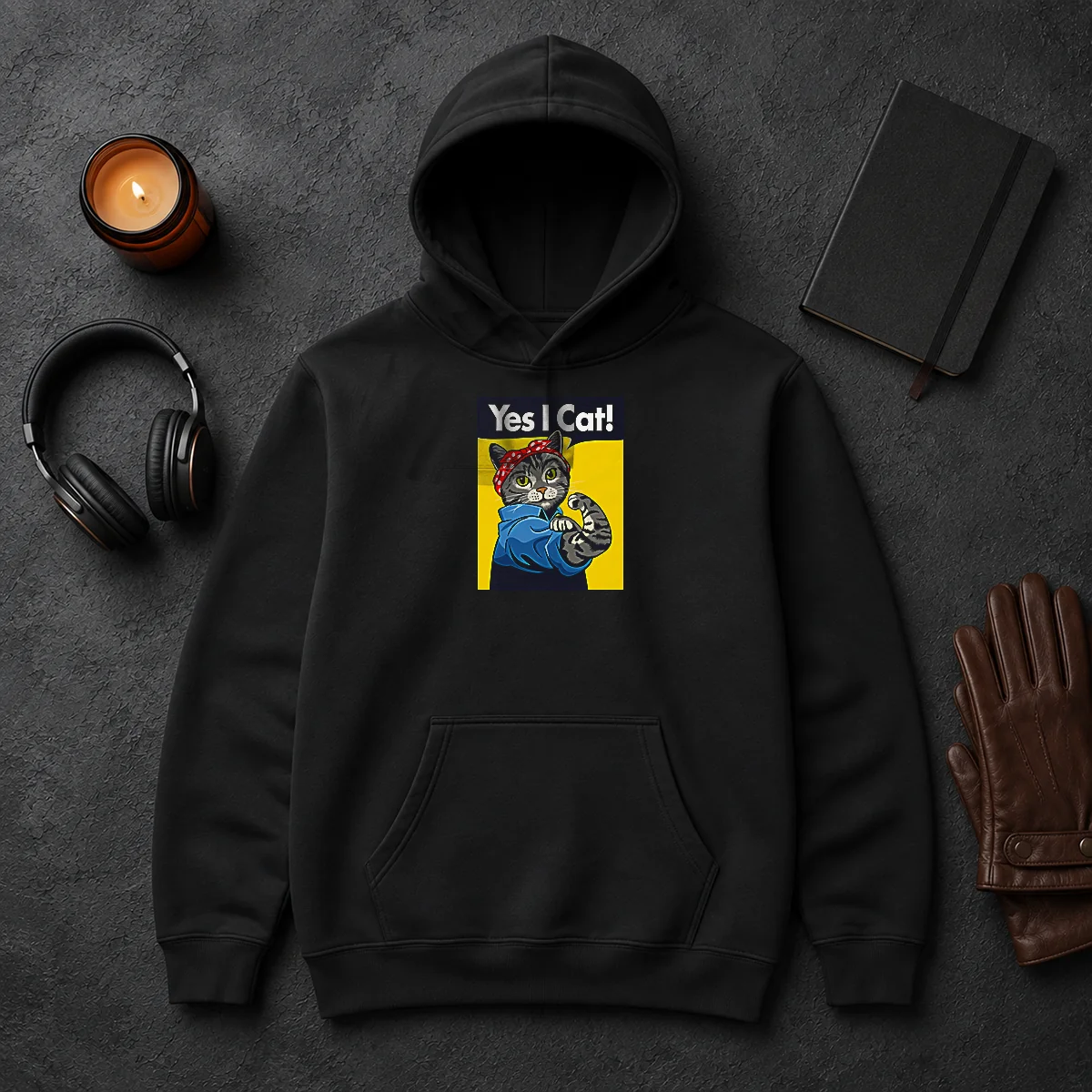 Top CATS – Yes I Cat Hoodie Top CATS – Yes I Cat Hoodie